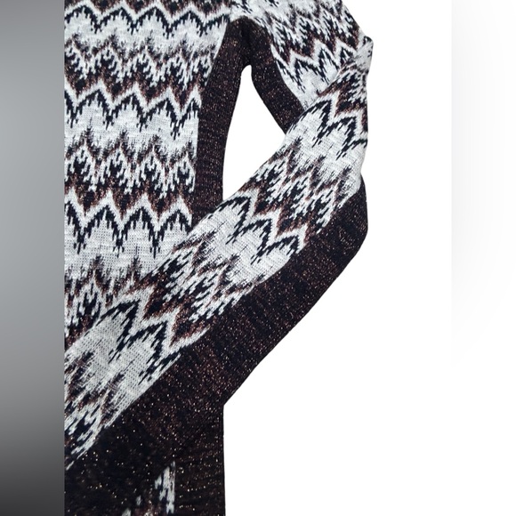 Free People Sweater Dress Sz. Medium Knit Aztec Print Cottagecore Cabincore Boh - Picture 5 of 14